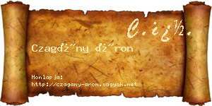 Czagány Áron névjegykártya
